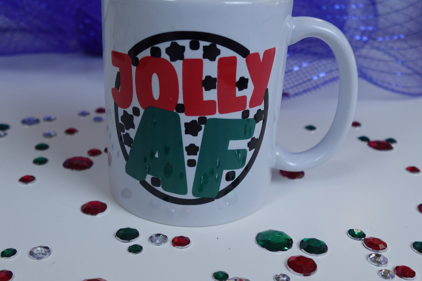 Jolly AF Christmas Holiday Coffee Mug, Sublimated 11 or 15Fluid Oz Cup