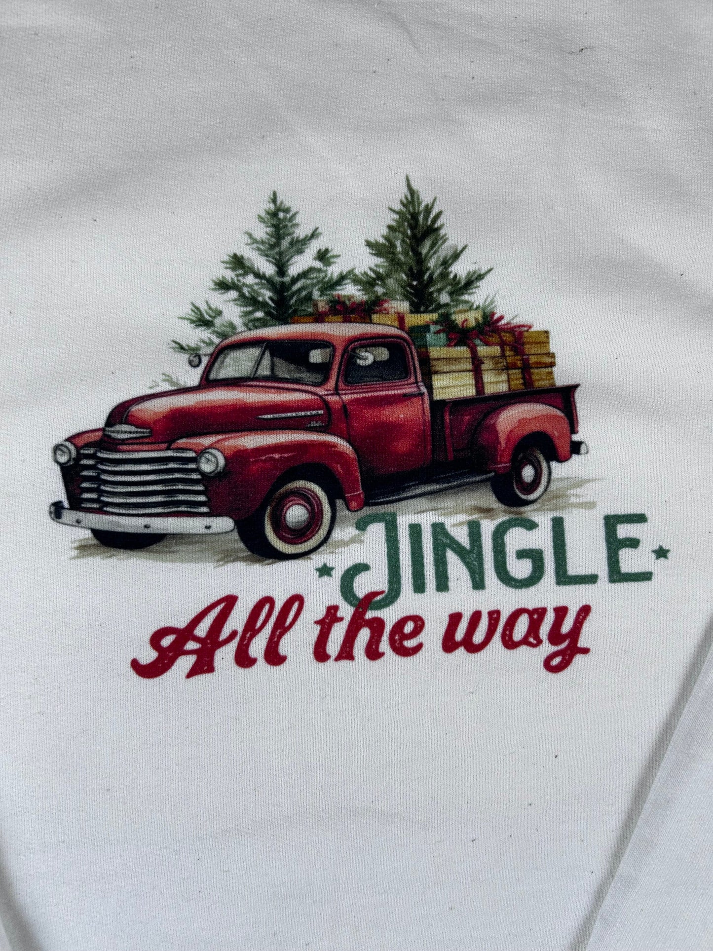 Jingle All The Way Old Vintage Truck Holiday Sweatshirt, Sublimated Christmas Shirt