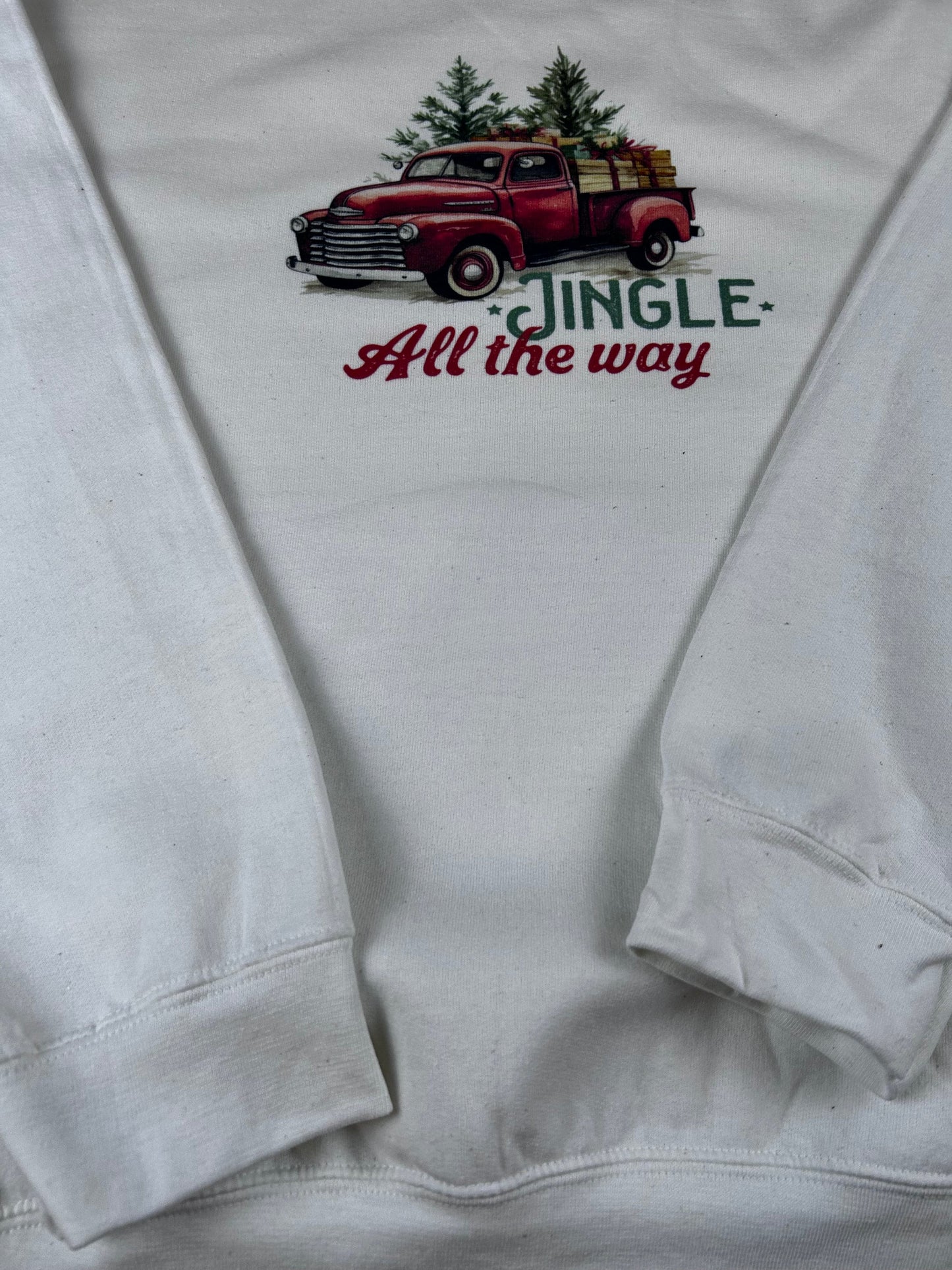 Jingle All The Way Old Vintage Truck Holiday Sweatshirt, Sublimated Christmas Shirt