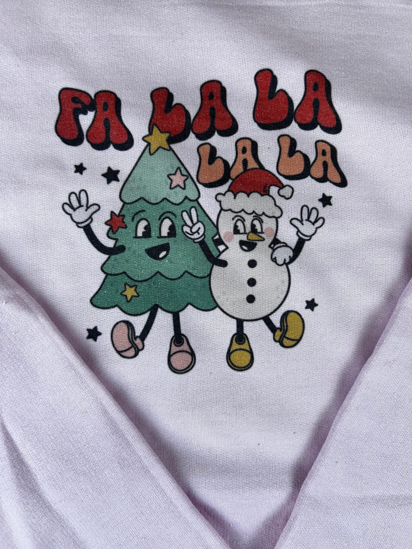 Fa La La La La Christmas Tree and Snowman Holiday Sweatshirt, Sublimated Christmas Shirt