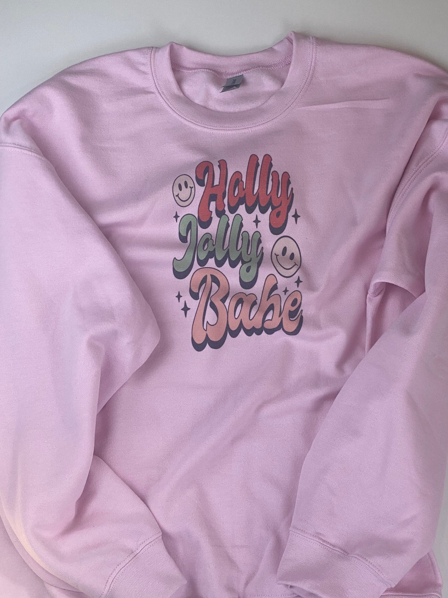 Holly Jolly Babe 70s Retro Holiday Sweatshirt, Sublimated Christmas Shirt