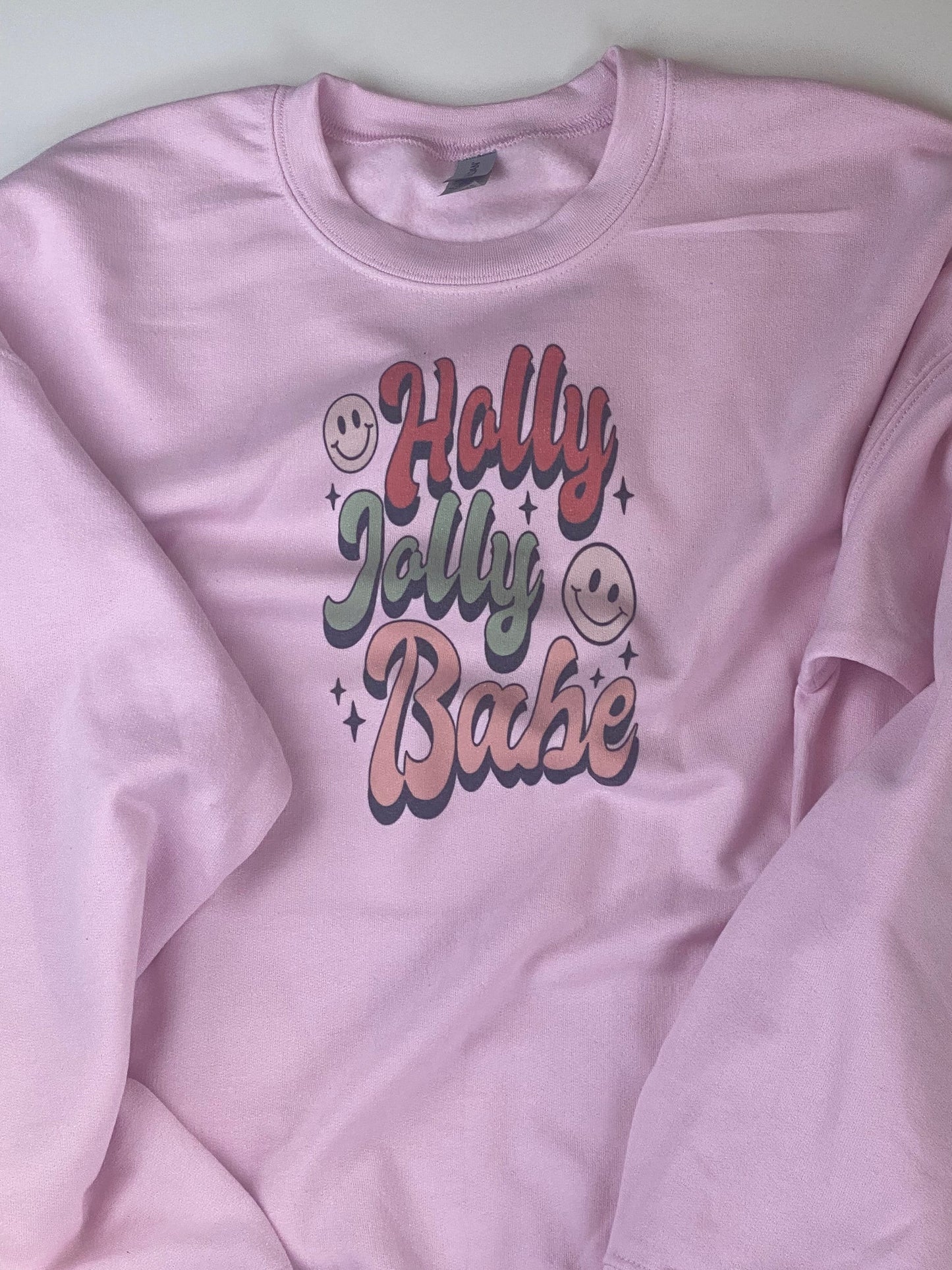 Holly Jolly Babe 70s Retro Holiday Sweatshirt, Sublimated Christmas Shirt