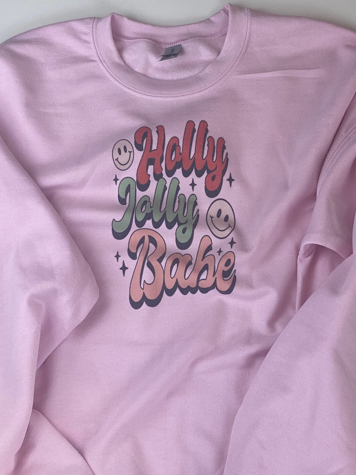 Holly Jolly Babe 70s Retro Holiday Sweatshirt, Sublimated Christmas Shirt