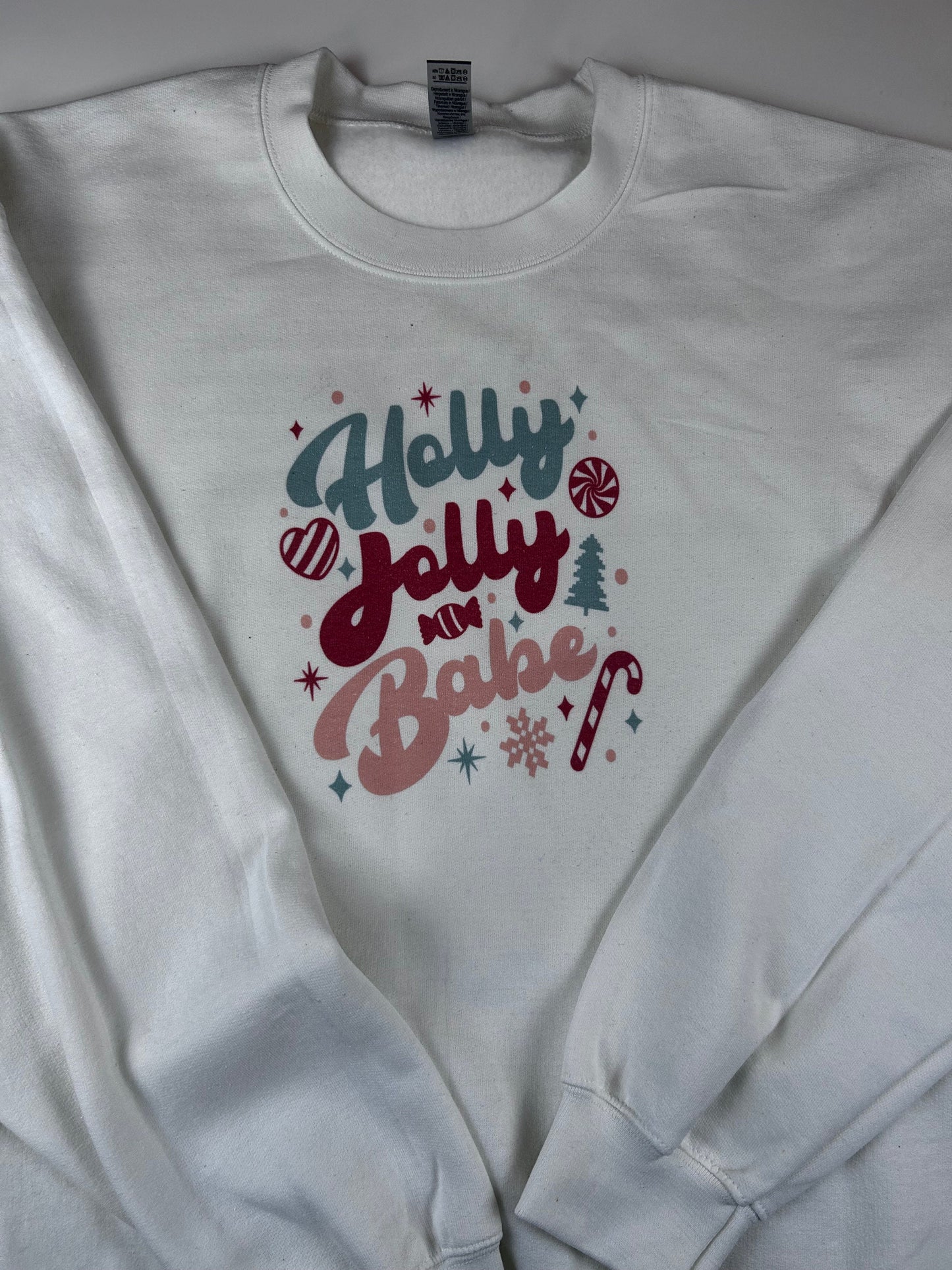 Holly Jolly Babe Holiday Sweatshirt, Sublimated Christmas Shirt- Very Faded B-grade