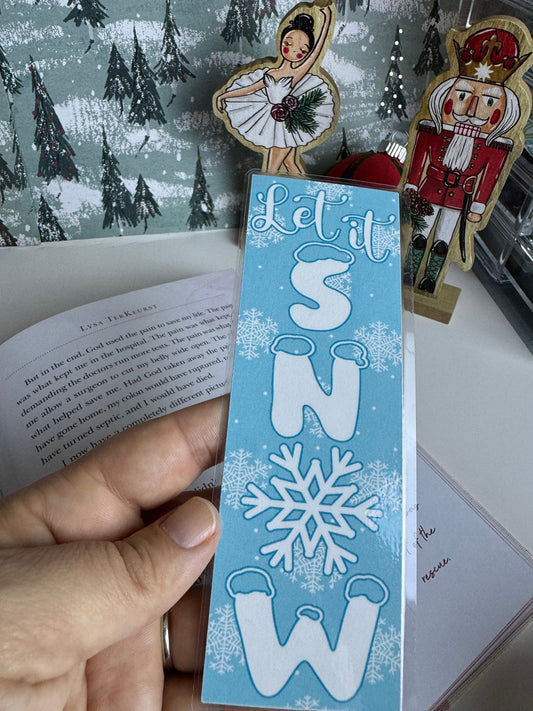 Let It Snow Winter Season Laminated Bookmark